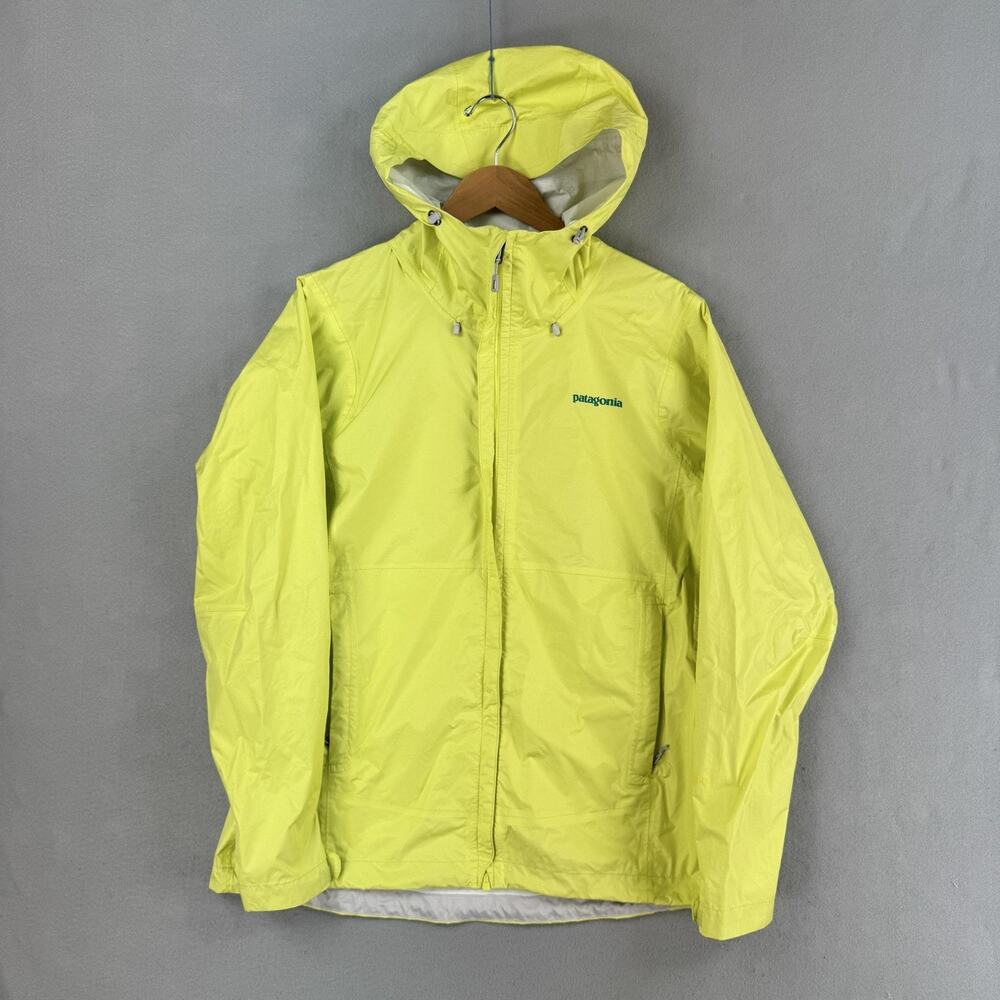 Patagonia Torrentshell Jacket Womens XL Yellow H2No Hooded Raincoat Waterproof